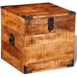 VidaXL Coffre De Rangement Cubique Bois Massif De Manguier - Brun 10 VidaXL Coffre De Rangement Cubique Bois Massif De Manguier - Brun -Petit rangement Soldes Magasin 1487946 4