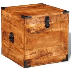 VidaXL Coffre De Rangement Cubique Bois Massif De Manguier - Brun 11 VidaXL Coffre De Rangement Cubique Bois Massif De Manguier - Brun -Petit rangement Soldes Magasin 1487946 5