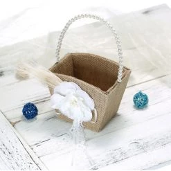 ASUPERMALL Panier De Fleurs, Panier De Fleurs Vintage Bowknot Dentelle, Decor De Fete -Petit rangement Soldes Magasin 15116558 2