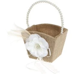 ASUPERMALL Panier De Fleurs, Panier De Fleurs Vintage Bowknot Dentelle, Decor De Fete -Petit rangement Soldes Magasin 15116558 4