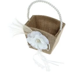 ASUPERMALL Panier De Fleurs, Panier De Fleurs Vintage Bowknot Dentelle, Decor De Fete -Petit rangement Soldes Magasin 15116558 5