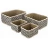 ATMOSPHERA Lot De 4 Paniers Osiers Rectangles Nomades - Lin/noir 2 ATMOSPHERA Lot De 4 Paniers Osiers Rectangles Nomades - Lin/noir -Petit rangement Soldes Magasin 15233892 1