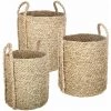 Lot De 3 Paniers Ronds Seagrass - Atmosphera - Naturel