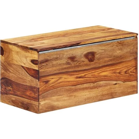 VidaXL Coffre De Rangement 80 X 40 X 40 Cm Bois Massif De Sesham - Brun 3 VidaXL Coffre De Rangement 80 X 40 X 40 Cm Bois Massif De Sesham - Brun