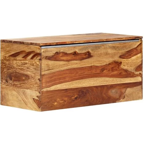 VidaXL Coffre De Rangement 80 X 40 X 40 Cm Bois Massif De Sesham - Brun 4 VidaXL Coffre De Rangement 80 X 40 X 40 Cm Bois Massif De Sesham - Brun – Image 2