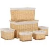 VidaXL Ensemble De Paniers Empilables 6 Pcs Saule Naturel - Brun -Petit rangement Soldes Magasin 15523955 1