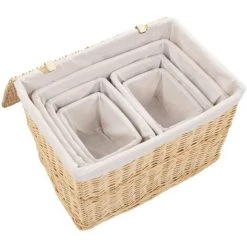 VidaXL Ensemble De Paniers Empilables 6 Pcs Saule Naturel - Brun -Petit rangement Soldes Magasin 15523955 2