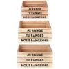 THE HOME DECO FACTORY Cagettes De Rangement La Vie En Famille (Lot De 3) Beige - Beige -Petit rangement Soldes Magasin 15561171 1