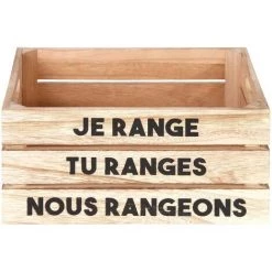 THE HOME DECO FACTORY Cagettes De Rangement La Vie En Famille (Lot De 3) Beige - Beige -Petit rangement Soldes Magasin 15561171 3