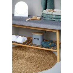 WENKO Boite De Rangement Salle De Bain Décorative Avec Couvercle Gara, Bambou - Acier, 14,5x13,5x10,5 Cm, Gris - Marron -Petit rangement Soldes Magasin 15852900 4