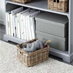 MEUBLETMOI Panier Rectangulaire En KUBU - PAROS 01 - Bois -Petit rangement Soldes Magasin 15856541 2