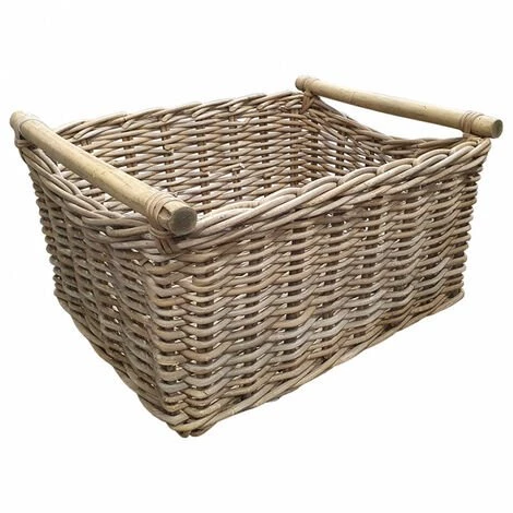 MEUBLETMOI Panier Rectangulaire En Kubu Naturel Tressé Avec Poignées - KOS L - Bois 3 MEUBLETMOI Panier Rectangulaire En Kubu Naturel Tressé Avec Poignées - KOS L - Bois