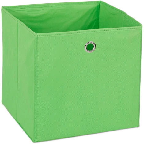 Relaxdays Lot De 2 Boîtes De Rangement, Carrées; En Tissu, Cubique, 30x30x30 Cm, Vert 4 Relaxdays Lot De 2 Boîtes De Rangement, Carrées; En Tissu, Cubique, 30x30x30 Cm, Vert – Image 2