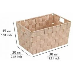WENKO Panier salle de bain Adria, Rangement Salle De Bain S, Polypropylène, 30x20x15 Cm, beige -Petit rangement Soldes Magasin 16526118 4