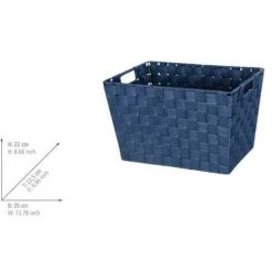 WENKO Panier salle de bain Adria, Rangement Salle De Bain M, Polypropylène, 35x25.5x22 Cm, bleu Foncé -Petit rangement Soldes Magasin 16527491 5