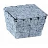 WENKO Panier De Rangement Salle De Bain Avec Couvercle Mini Adria Feltro, Petite Boite De Rangement, Polypropylène Feutre, 14x9,4x14 Cm, Gris