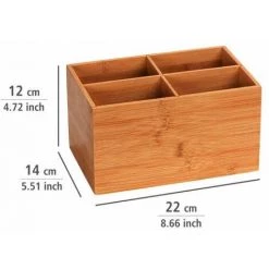 WENKO Boite Bambou Salle De Bain Avec 4 Compartiments Terra, Organiseur Salle De Bain Bois, Bambou, 22x12x14 Cm, Marron 10 WENKO Boite Bambou Salle De Bain Avec 4 Compartiments Terra, Organiseur Salle De Bain Bois, Bambou, 22x12x14 Cm, Marron -Petit rangement Soldes Magasin 16527604 4