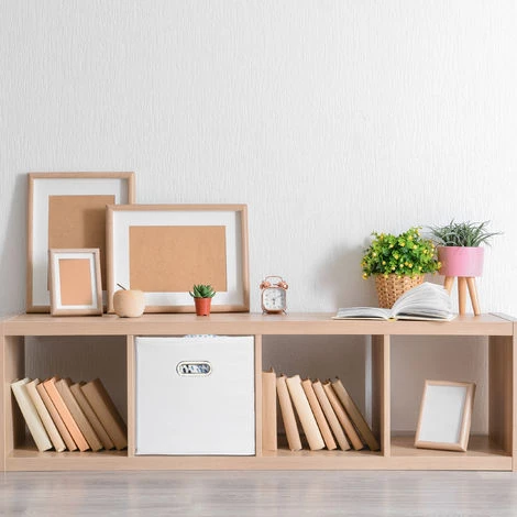 Relaxdays Lot De 2 Boîtes De Rangement, Sans Couvercle, Avec Poignée, Pliable, Panier En Tissu Carré, 30 Cm, Blanc 4 Relaxdays Lot De 2 Boîtes De Rangement, Sans Couvercle, Avec Poignée, Pliable, Panier En Tissu Carré, 30 Cm, Blanc – Image 2