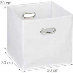 Relaxdays Lot De 2 Boîtes De Rangement, Sans Couvercle, Avec Poignée, Pliable, Panier En Tissu Carré, 30 Cm, Blanc 10 Relaxdays Lot De 2 Boîtes De Rangement, Sans Couvercle, Avec Poignée, Pliable, Panier En Tissu Carré, 30 Cm, Blanc -Petit rangement Soldes Magasin 16766916 4