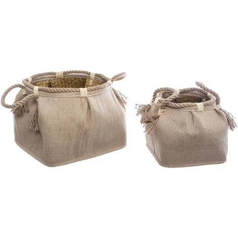Atmosphera - Set De 2 Paniers De Rangement En Jute Et Corde - Beige 3 Atmosphera - Set De 2 Paniers De Rangement En Jute Et Corde - Beige