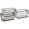 Atmosphera - Lot De 3 Caisses De Rangement Cagettes En Métal Et Bois Vintage - Noir -Petit rangement Soldes Magasin 18047962 1