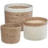 Atmosphera - Set De 3 Paniers De Rangement En Jute Naturel Et Blanc - Beige/blanc -Petit rangement Soldes Magasin 18048101 1