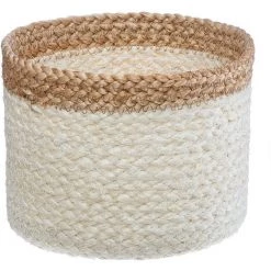 Atmosphera - Set De 3 Paniers De Rangement En Jute Naturel Et Blanc - Beige/blanc -Petit rangement Soldes Magasin 18048101 3