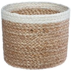 Atmosphera - Set De 3 Paniers De Rangement En Jute Naturel Et Blanc - Beige/blanc -Petit rangement Soldes Magasin 18048101 4