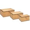 FIVE SIMPLY SMART Lot De 3 Paniers Avec Couvercles En Bambou - Beige -Petit rangement Soldes Magasin 18200666 1