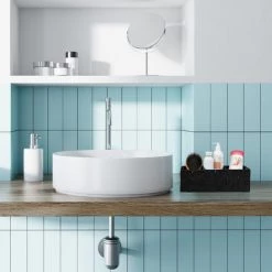 Relaxdays Corbeille De Rangement Avec Compartiments, Stockage Cosmétique, Salle De Bain, Poignées, 10x32x21 Cm, Noir -Petit rangement Soldes Magasin 18418765 2