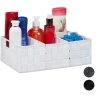 Relaxdays Corbeille De Rangement Avec Compartiments, Stockage Cosmétique, Salle De Bain, Poignées, 10x32x21 Cm, Blanc 2 Relaxdays Corbeille De Rangement Avec Compartiments, Stockage Cosmétique, Salle De Bain, Poignées, 10x32x21 Cm, Blanc -Petit rangement Soldes Magasin 18418766 1