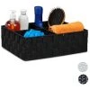 Relaxdays Corbeille De Rangement Avec 4 Compartiments, Stockage De Cosmétique, Salle De Bain, 10 X 32 X 27 Cm, Noir -Petit rangement Soldes Magasin 18558301 1