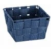 WENKO® WENKO Petit Panier Salle De Bain Adria Mini Square, rangement Salle De Bain, Polypropylène, 14x9x14 Cm, Bleu Foncé -Petit rangement Soldes Magasin 18939185 1