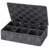 WENKO Organiseur Salle De Bain 4 Compartiments Adria, Petit Panier Rangement Salle De Bain Avec Couvercle, Polypropylène, 26x17x7.5 Cm, Anthracite