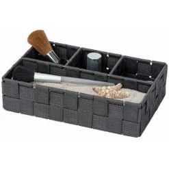 WENKO Organiseur Salle De Bain Adria Petit, Rangement Salle De Bain 4 Compartiments, Polypropylène, 26x17x6.5 Cm, Anthracite 8 WENKO Organiseur Salle De Bain Adria Petit, Rangement Salle De Bain 4 Compartiments, Polypropylène, 26x17x6.5 Cm, Anthracite -Petit rangement Soldes Magasin 18939833 3