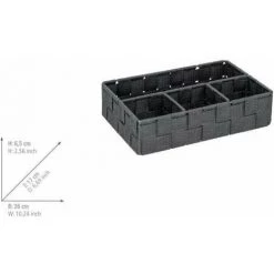 WENKO Organiseur Salle De Bain Adria Petit, Rangement Salle De Bain 4 Compartiments, Polypropylène, 26x17x6.5 Cm, Anthracite 9 WENKO Organiseur Salle De Bain Adria Petit, Rangement Salle De Bain 4 Compartiments, Polypropylène, 26x17x6.5 Cm, Anthracite -Petit rangement Soldes Magasin 18939833 4