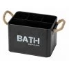 WENKO Organiseur Salle De Bain Gara "Bath", Boite De Rangement Avec 4 Compartiments, Poignée Tressée, Acier, 19x12,5x13 Cm, Noir -Petit rangement Soldes Magasin 18940268 1