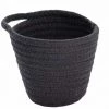 WENKO® WENKO Panier De Rangement Rond à Poser Ou Suspendre Soria Noir, Petit Rangement Salle De Bain, Polyester - Coton, 12.5x14.5x12 Cm, Noir -Petit rangement Soldes Magasin 18940404 1
