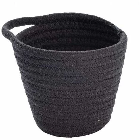WENKO® WENKO Panier De Rangement Rond à Poser Ou Suspendre Soria Noir, Petit Rangement Salle De Bain, Polyester - Coton, 12.5x14.5x12 Cm, Noir 3 WENKO® WENKO Panier De Rangement Rond à Poser Ou Suspendre Soria Noir, Petit Rangement Salle De Bain, Polyester - Coton, 12.5x14.5x12 Cm, Noir