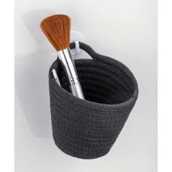 WENKO® WENKO Panier De Rangement Rond à Poser Ou Suspendre Soria Noir, Petit Rangement Salle De Bain, Polyester - Coton, 12.5x14.5x12 Cm, Noir 7 WENKO® WENKO Panier De Rangement Rond à Poser Ou Suspendre Soria Noir, Petit Rangement Salle De Bain, Polyester - Coton, 12.5x14.5x12 Cm, Noir -Petit rangement Soldes Magasin 18940404 3