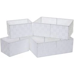 Set De 4 Paniers De Rangement HHG-260 ~ Blanc 9 Set De 4 Paniers De Rangement HHG-260 ~ Blanc -Petit rangement Soldes Magasin 18940816 3