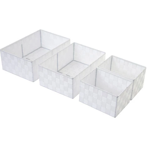 Set De 4 Paniers De Rangement HHG-260 ~ Blanc 7 Set De 4 Paniers De Rangement HHG-260 ~ Blanc – Image 5