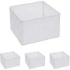 4x Panier De Rangement HHG-258, 12x19x19cm ~ Blanc