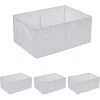 4x Panier De Rangement HHG-254, 14x31x23cm ~ Blanc -Petit rangement Soldes Magasin 18940879 1