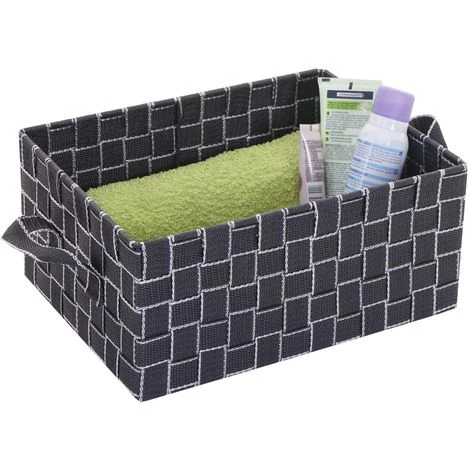 Panier De Rangement HHG-254, 14x31x23cm ~ Gris Foncé 4 Panier De Rangement HHG-254, 14x31x23cm ~ Gris Foncé – Image 2