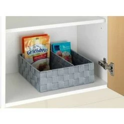 WENKO Organiseur Tiroir Cuisine Avec Rangement Amovible Adria L, Boite Rangement Salle De Bain, Lot De 2, Plastique, 26x9x26 Cm, Gris -Petit rangement Soldes Magasin 18940903 5