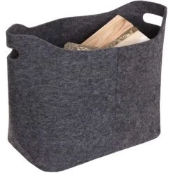 Corbeille En Feutre HHG-244, 40 Litres ~ Gris Foncé -Petit rangement Soldes Magasin 18940944 2
