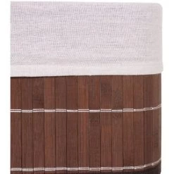 4x Panier De Rangement HHG-223, Boîte De Rangement, Caisson De Triage, Bambou, Marron -Petit rangement Soldes Magasin 18940988 5