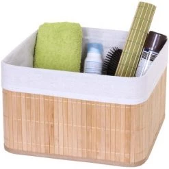 Boîte De Rangement HHG-222, Bambou ~ Nature 8 Boîte De Rangement HHG-222, Bambou ~ Nature -Petit rangement Soldes Magasin 18941009 2