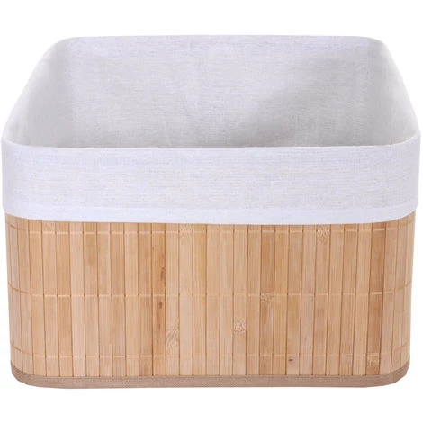 Boîte De Rangement HHG-222, Bambou ~ Nature 6 Boîte De Rangement HHG-222, Bambou ~ Nature – Image 4